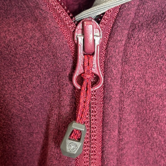 Mammut Women’s Full-Zip Fleece Jacket Hooded Burgundy Pink Size L - Picture 5 of 8